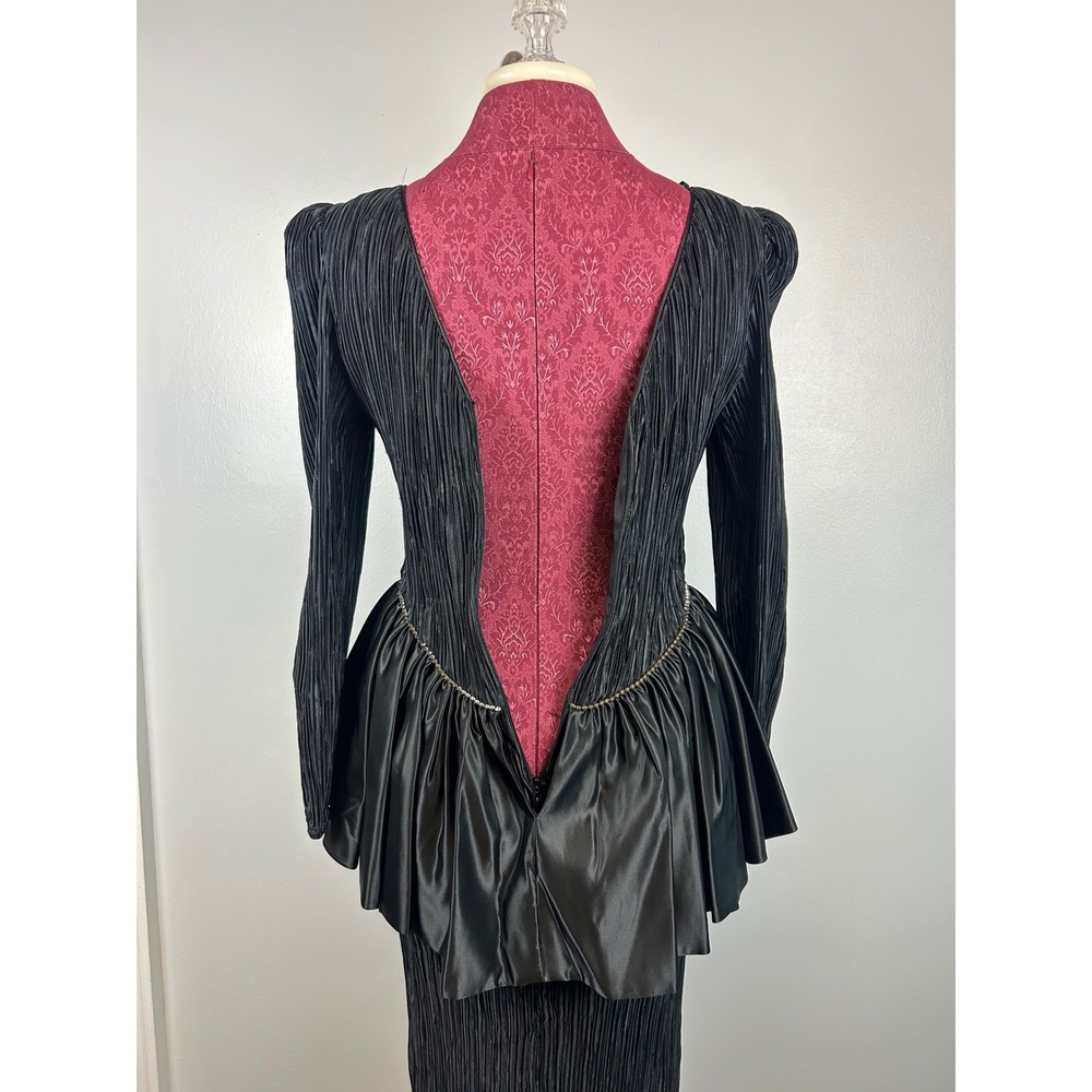 VTG Cattiva Maya Jornot 80s Black Bow Cocktail Dress 4 Hollywood Glam Prom Party - Picture 14 of 16